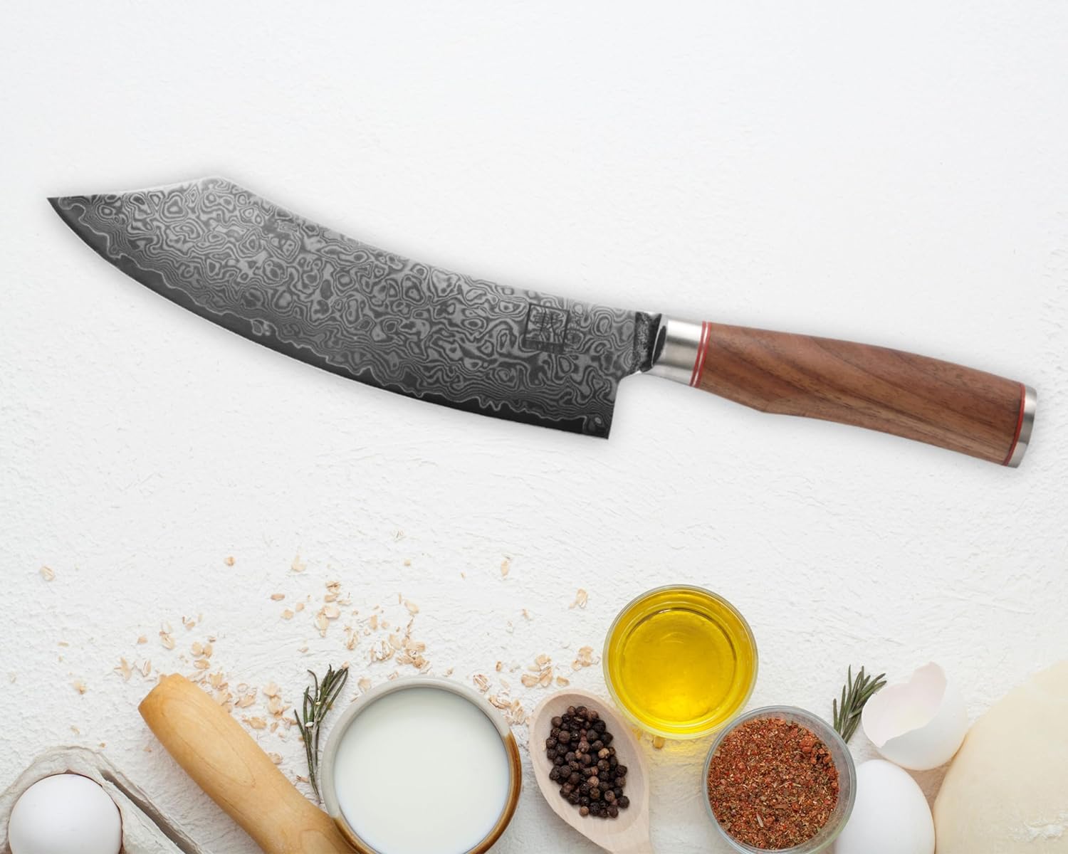 Zayiko Kurumi Blockmesser - 20 cm Damastklinge