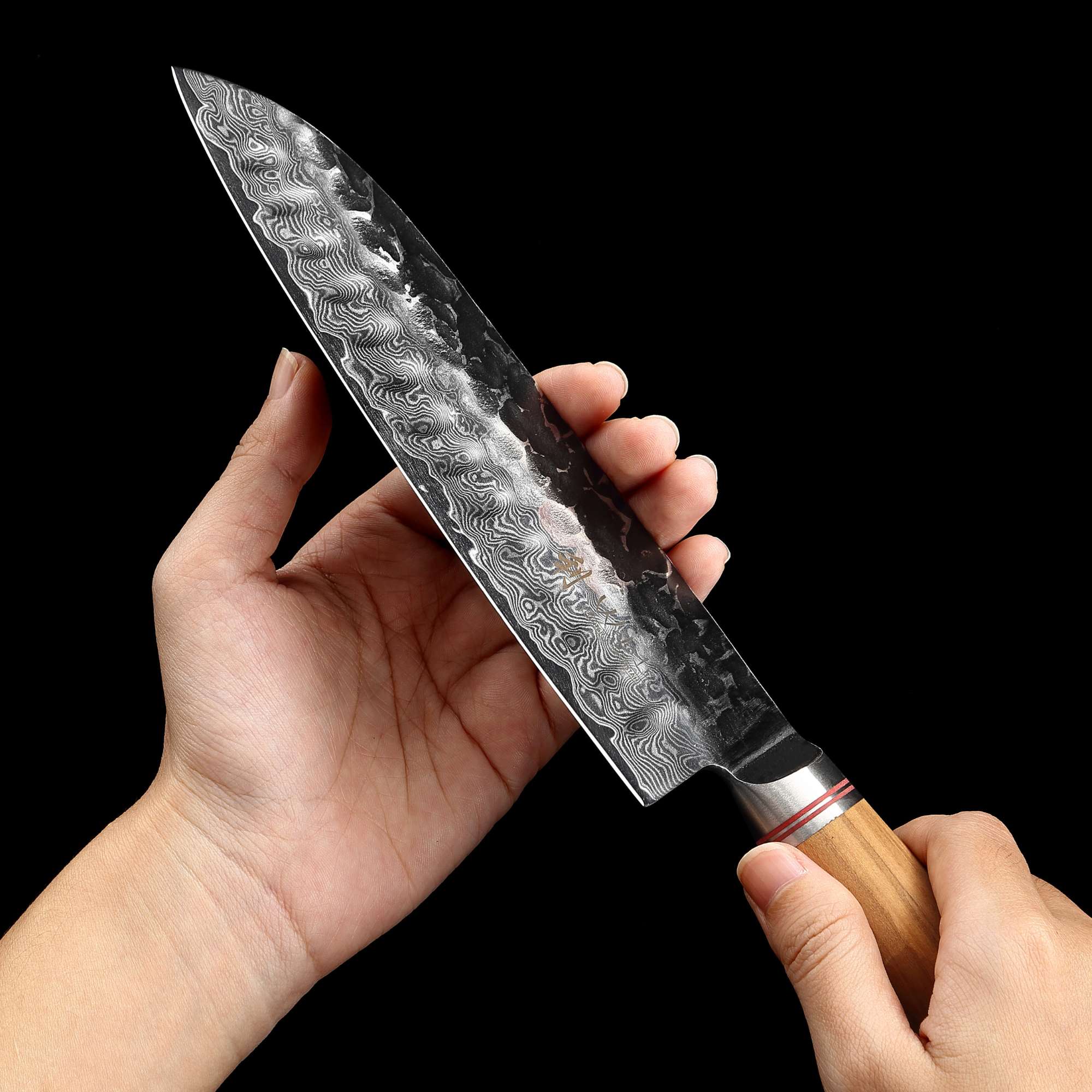 Wakoli Olive HS 3er Damastmesser-Set