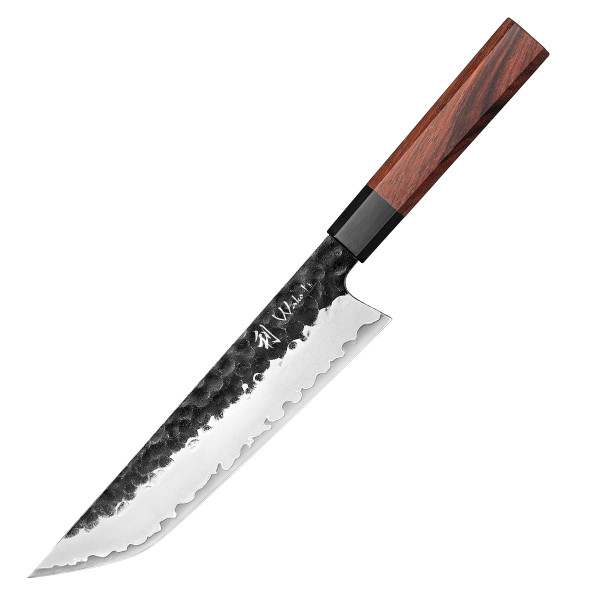 Kensei Serie I Sakimaru Messer - 21,5 cm Klinge aus 3-lagigem Verbundstahl - Griff aus Redwood und Büffelhorn