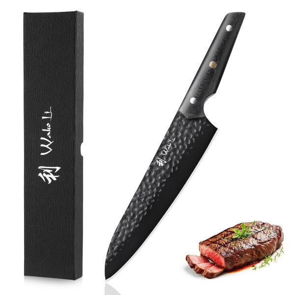 Wakoli Yugen Serie Chefmesser I 20 cm Küchenmesser aus Premium Edelstahl I G10 Griff & Titanium-Beschichtung