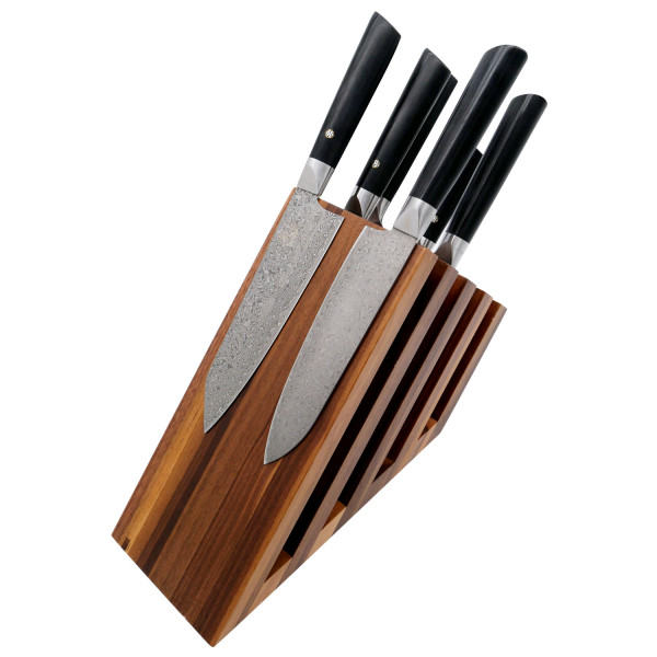 Zayiko hochwertiger magnetischer Messerblock Messerbrett Fächer Nussbaum für bis zu 14 Messer