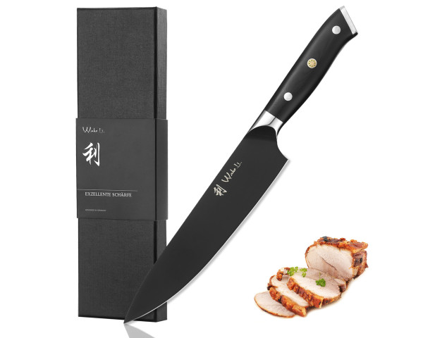 Chefmesser mit 20cm Klinge, G10 Griff, Premium Edelstahl Küchenmesser und Profi Messer in Geschenkverpackung