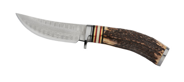Jagdmesser | Ganli | Damaszenerstahlklinge mit Geweihgriff II