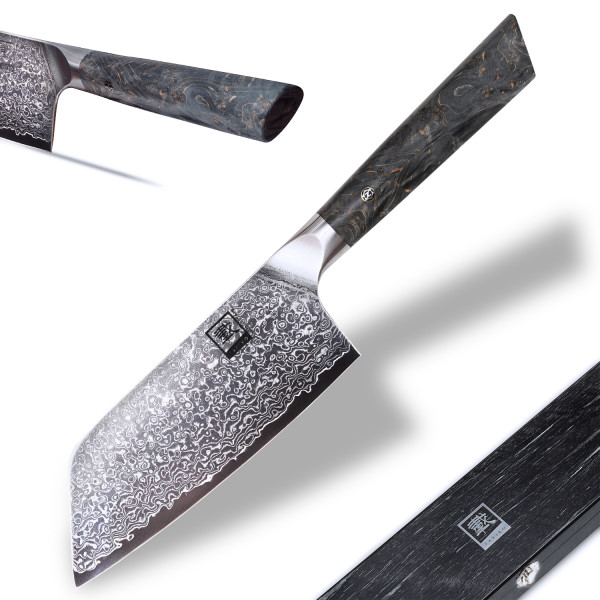 Zayiko Damast Nakirimesser 15,50 cm Klinge mit Ahornholzgriff Professional Series