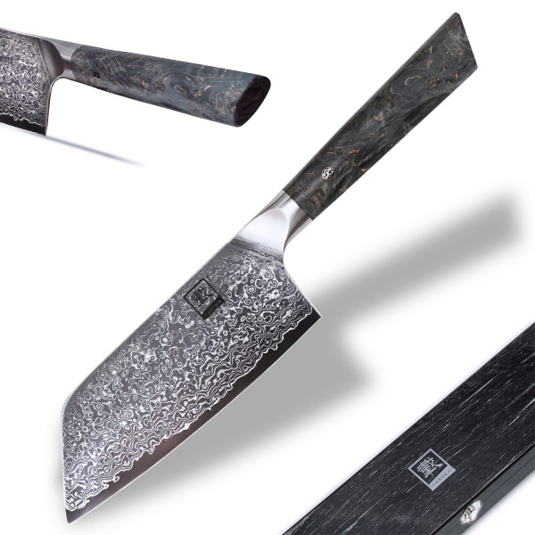 Zayiko Damast Nakirimesser 15,80 cm Klinge mit Ahornholzgriff Professional Series